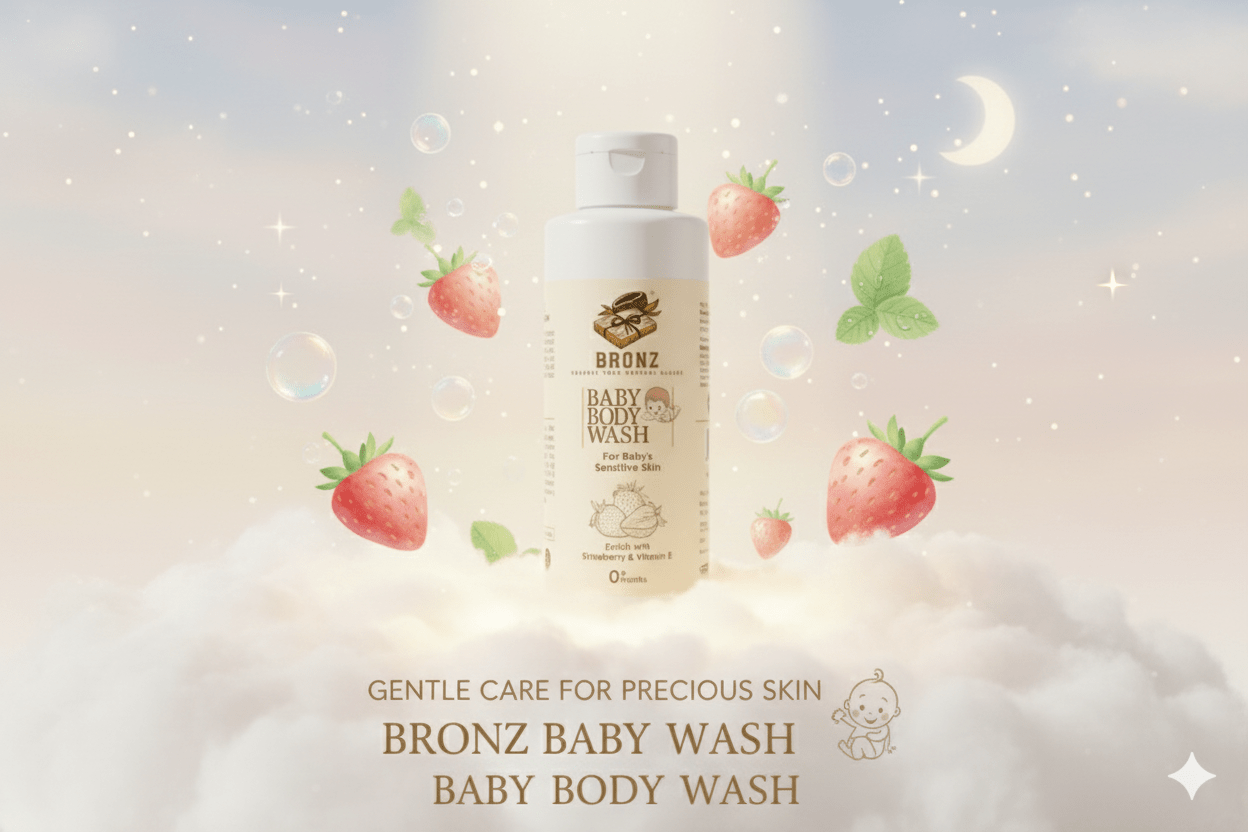 Bronz Baby Body Wash Enrich With Strawberry & Vitamin E For Baby's Delicate Skin 0+ Months 100ml. - BRONZBronz Baby Body Wash Enrich With Strawberry & Vitamin E For Baby's Delicate Skin 0+ Months 100ml.BronzBRONZBRN-BBY-BDY-LTN2Bronz Baby Body Wash Enrich With Strawberry & Vitamin E For Baby's Delicate Skin 0+ Months 100ml.
