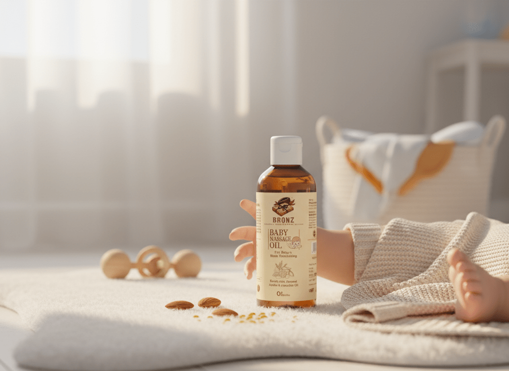 Bronz Baby Massage Oil Enrich With Almond, Jojoba & Avacado Oil For Baby's Relax Nourishing 100ml. 0+ Months - BRONZBronz Baby Massage Oil Enrich With Almond, Jojoba & Avacado Oil For Baby's Relax Nourishing 100ml. 0+ MonthsBronzBRONZBRONZ Baby Massage Oil Enrich With Almond, Jojoba & Avacado Oil For Baby's Relax NourishingBronz Baby Massage Oil Enrich With Almond, Jojoba & Avacado Oil For Baby's Relax Nourishing 100ml. 0+ Months