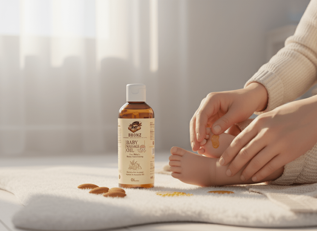 Bronz Baby Massage Oil Enrich With Almond, Jojoba & Avacado Oil For Baby's Relax Nourishing 100ml. 0+ Months - BRONZBronz Baby Massage Oil Enrich With Almond, Jojoba & Avacado Oil For Baby's Relax Nourishing 100ml. 0+ MonthsBronzBRONZBRONZ Baby Massage Oil Enrich With Almond, Jojoba & Avacado Oil For Baby's Relax NourishingBronz Baby Massage Oil Enrich With Almond, Jojoba & Avacado Oil For Baby's Relax Nourishing 100ml. 0+ Months
